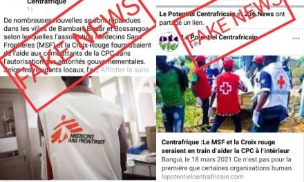 Faux ! Les MSF et la Croix Rouge ne fournissent pas de l’aide à la CPC