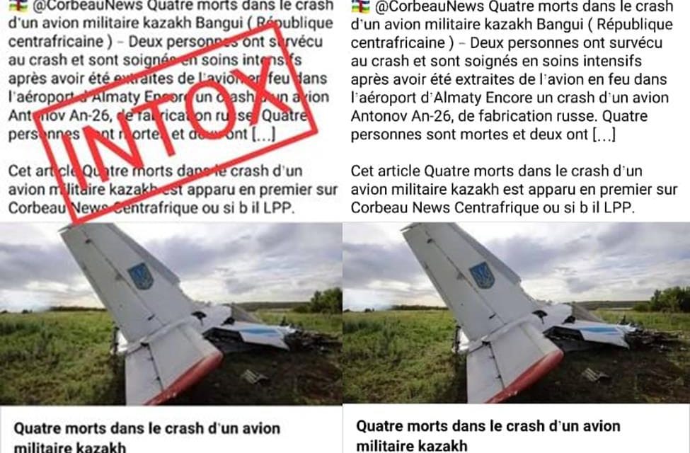 Attention intox ! Cette image de crash d’un d’avion n’a pas été prise en République Centrafricaine