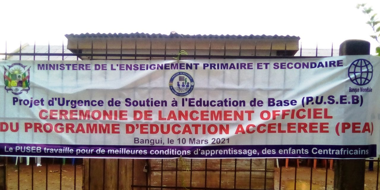 Centrafrique : lancement du programme d’Education Accélérée