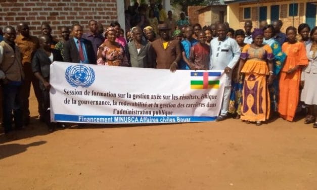 <strong>La Minusca renforce la capacité des fonctionnaires et agents de l&rsquo;État de l&rsquo;Ombella-M&rsquo;poko sur la gestion des carrières</strong>