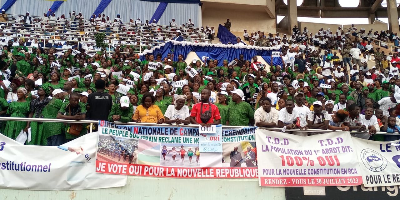 Centrafrique : Ce qu’ils ont dit au dernier jour de la campagne référendaire au stade 20.000 places à Bangui