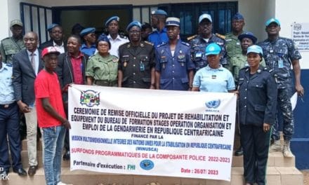 Centrafrique : la gendarmerie nationale dotée de deux bâtiments et équipements de travail