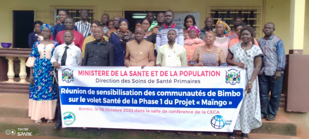 Centrafrique : Sensibilisation des communautés de Bimbo sur le volet santé de la phase 1e du projet Maïngo