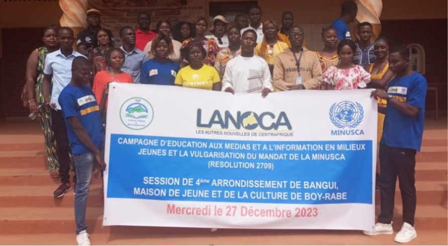 Centrafrique : Des leaders jeunes du 4e arrondissement sensibilisés sur le mandat de la Minusca et la lutte contre la désinformation