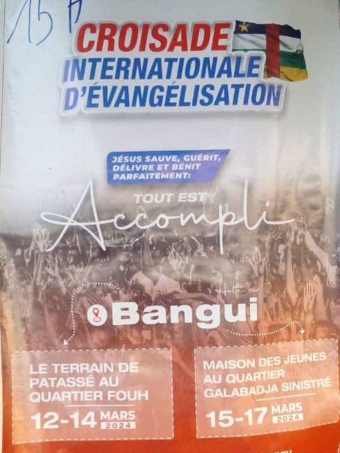 RCA : La communauté Missionnaire Chrétienne Internationale (CMCI) organise une croisade d’évangélisation
