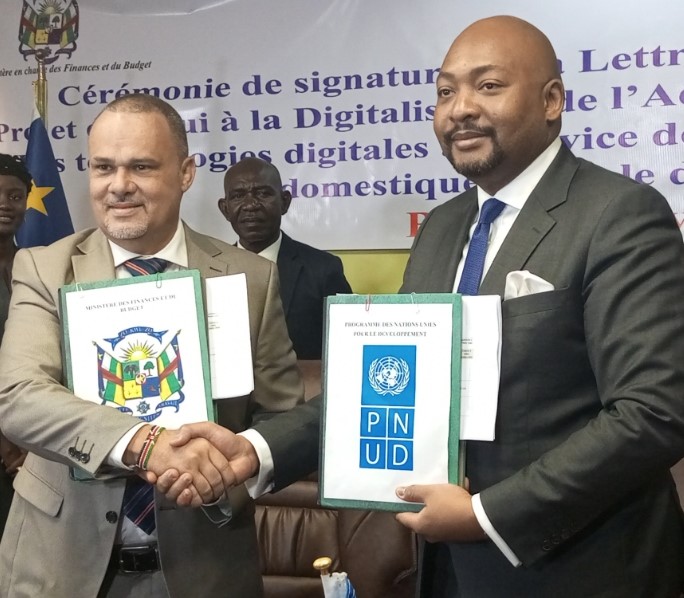 Le PNUD et le gouvernement centrafricain signent un accord de 1.6 millions de dollars pour le projet de digitalisation