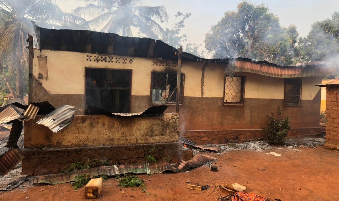 Centrafrique : un violent incendie a ravagé une maison de six chambres au quartier Fouh