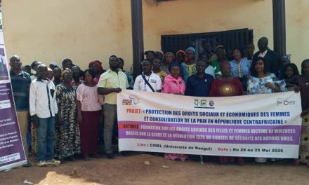 Centrafrique : AWLN et WALT renforcent la capacité de 60 victimes de conflit armé sur la révolution 1325