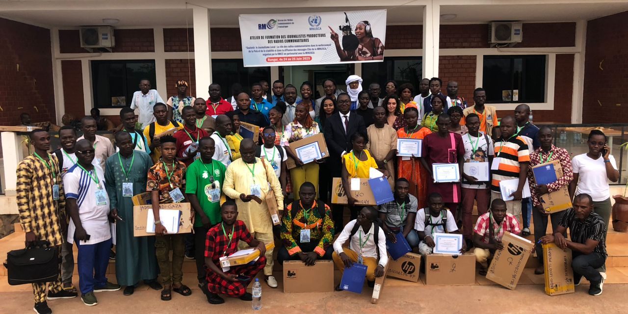 Centrafrique : clôture d’un atelier de renforcement de capacités des journalistes des radios communautaires à Bangui
