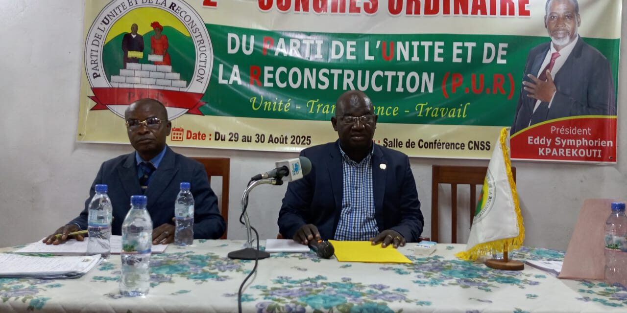 Centrafrique : ouverture ce 29 août du 2ᵉCongrès ordinaire du parti PUR