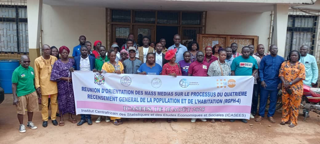 Centrafrique : l’ICASEES échange avec les médias sur le 4ᵉRecensement Général de la Population et de l’Habitation