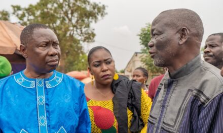 Centrafrique : le ministre Bruno Yapandé en visite sur le site du marché Combattant en réhabilitation