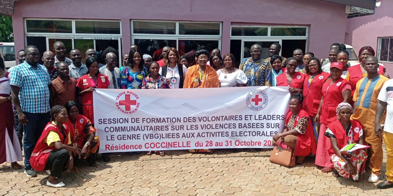 Croix-Rouge centrafricaine forme ses volontaires et les leaders communautaires sur les violences basées sur le genre en période électorale