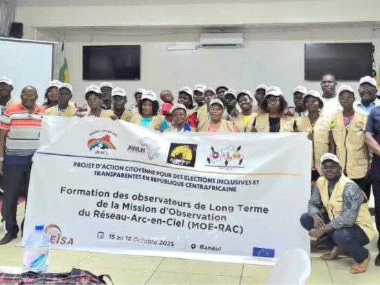 Centrafrique : le Réseau Arc-en-Ciel renforce les capacités de ses observateurs à long terme en vue des élections groupées