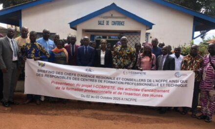 Centrafrique : l’ACFPE et ses partenaires outillent leurs cadres pour l’encadrement des jeunes déscolarisés dans le cadre du projet I-COMPETE