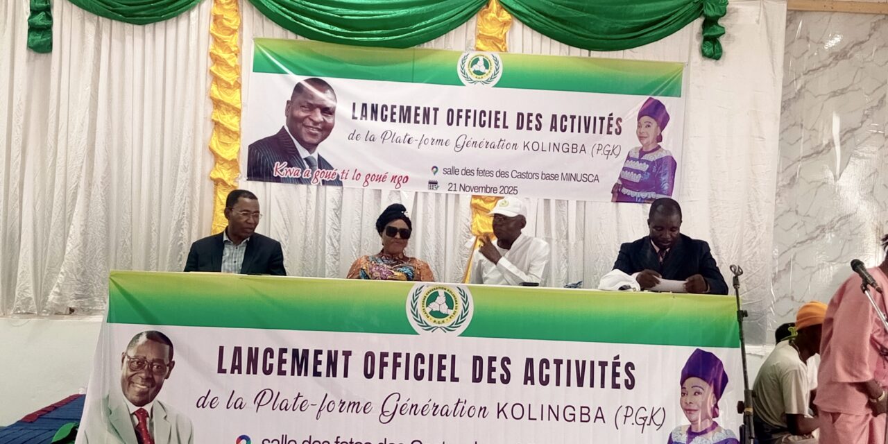 Centrafrique : la Plateforme Génération Kolingba lance officiellement ses activités et annonce son soutien à Faustin Archange Touadéra