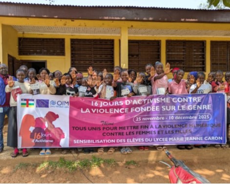 Clôture des 16 jours d’activisme contre les VBG : des élèves du lycée Caron sensibilisées par l’OIM