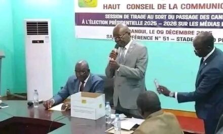Centrafrique : tirage au sort du passage des candidats à l’élection présidentielle sur les médias publics