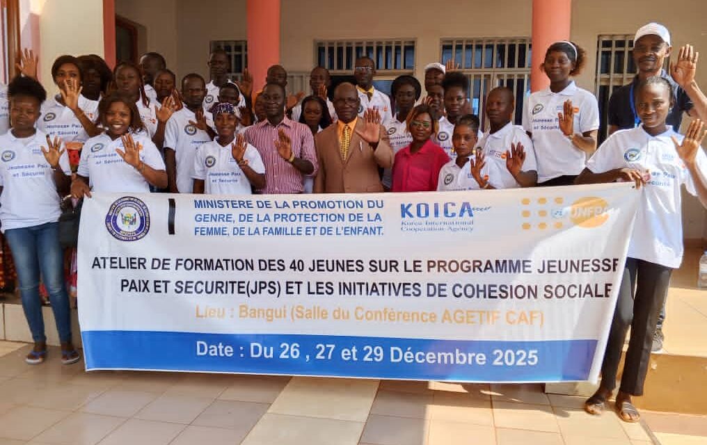 Des leaders de la jeunesse centrafricaine formés à la cohésion sociale