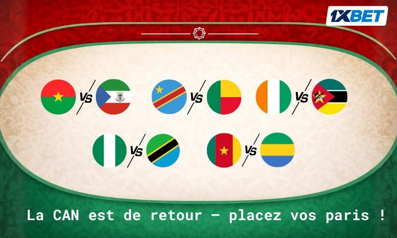 Choisissez vos favoris lors des matchs les plus brûlants de la 1re journée de la CAN avec 1xBet !