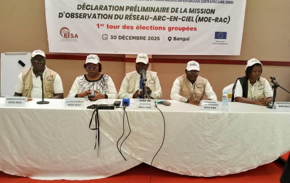 Centrafrique : la mission d’observation du Réseau Arc-en-Ciel salue le déroulement des élections et relève quelques irrégularités