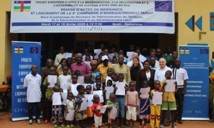 Centrafrique : Cinq mille enfants et jeunes de la préfecture de l’Ombella-Mpoko disposent désormais d’une identité légale