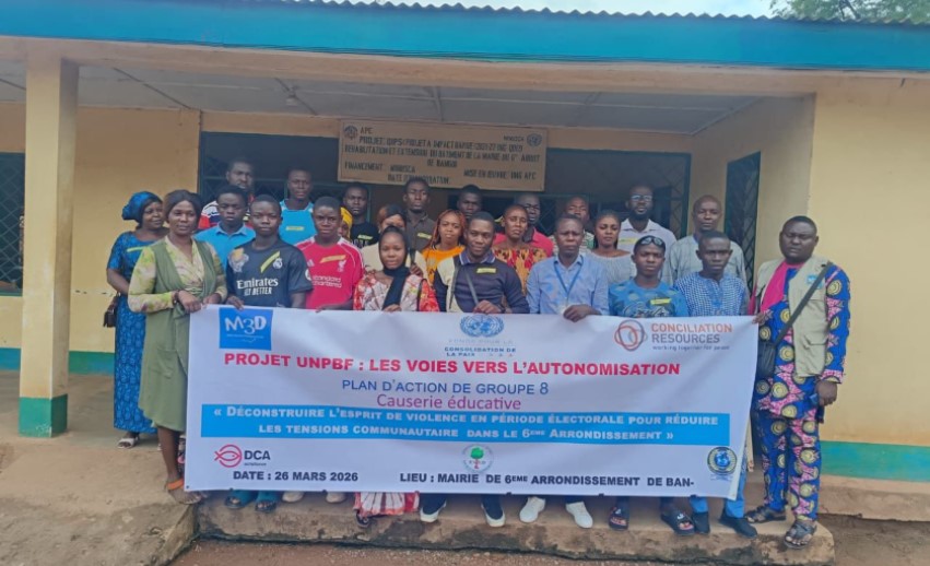 Centrafrique : des jeunes s&rsquo;engagent pour déconstruire la violence électorale dans le 6ᵉarrondissement à Bangui