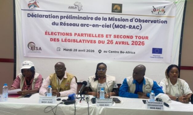 Centrafrique : le Réseau Arc-en-Ciel dévoile sa déclaration préliminaire sur les législatives du 26 avril 2026