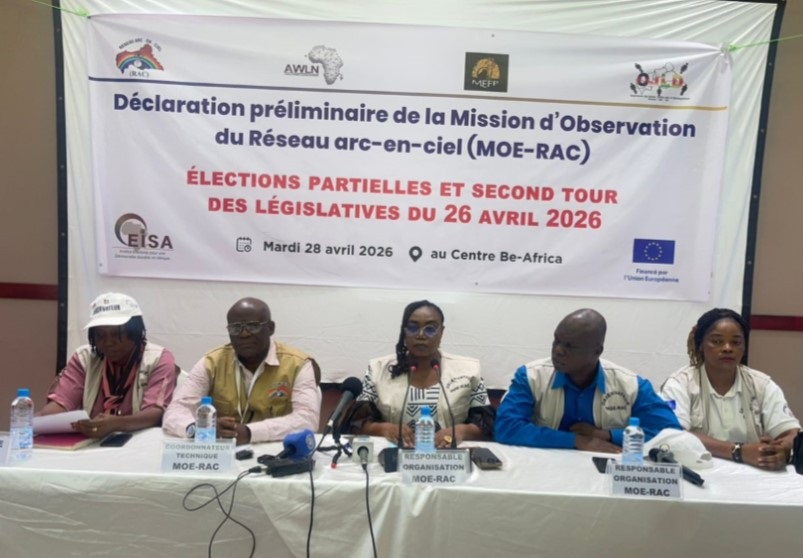 Centrafrique : le Réseau Arc-en-Ciel dévoile sa déclaration préliminaire sur les législatives du 26 avril 2026