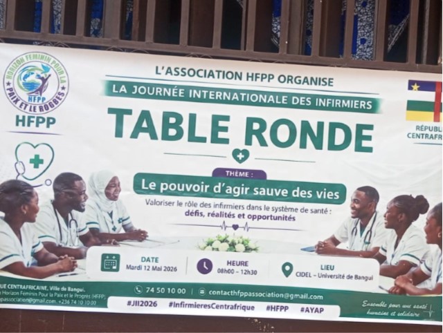 Centrafrique : l’association Horizon Féminin pour la Paix et le Progrès célèbre la Journée internationale des infirmiers