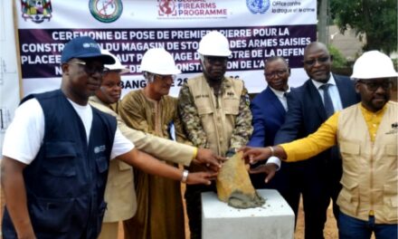 Centrafrique : le ministère de la Défense lance la construction d’un magasin de stockage de 1 000 armes saisies