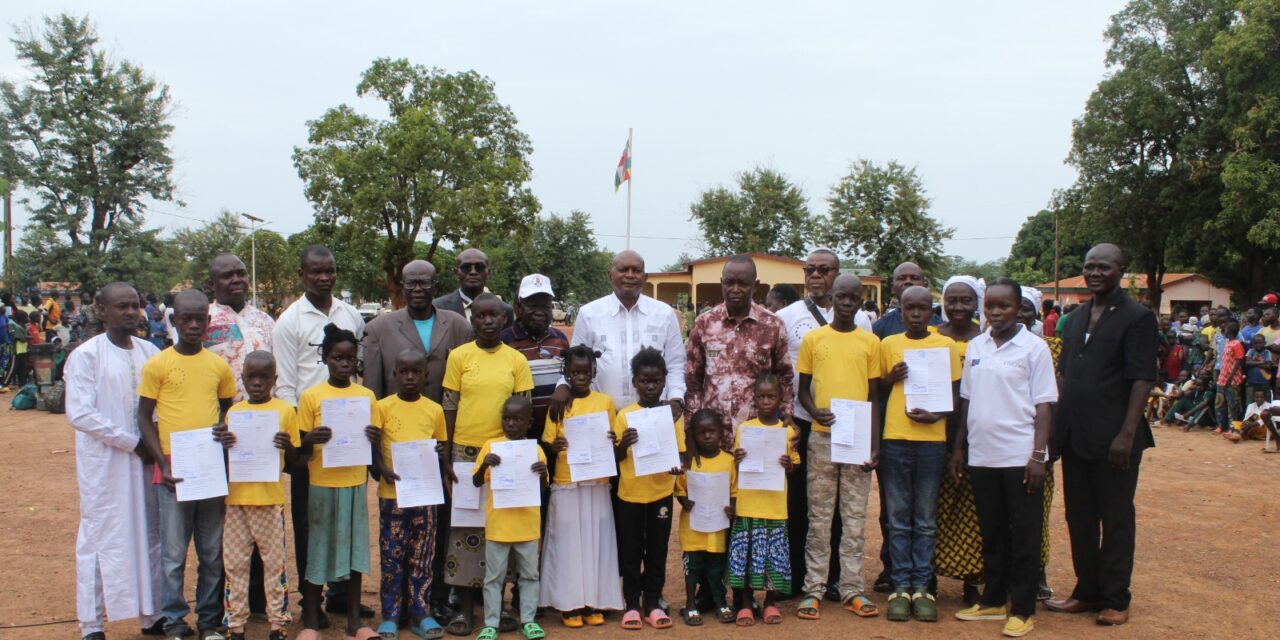 Centrafrique : 15 000 enfants sans actes de naissance enregistrés à l’état civil dans le cadre de la campagne de rattrapage à Bossangoa