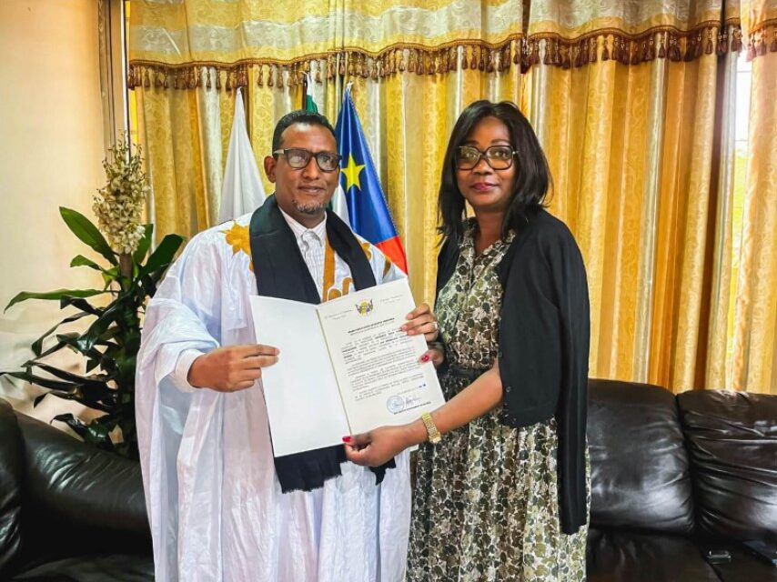 Centrafrique – Mauritanie : Ali Abdallahi Mohamed Jeddou, reçoit son exéquatur de consul honoraire