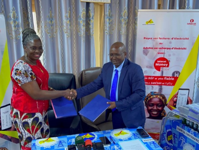 Centrafrique : Telecel et ENERCA signent un partenariat pour digitaliser le paiement des factures d’électricité